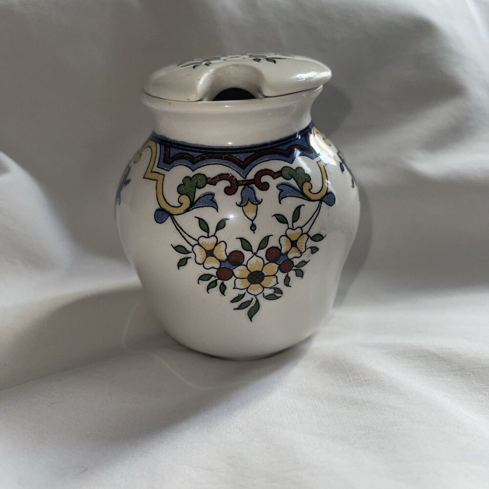 Moutarde Bocquet Yvetot MUSTARD JAR w/ Lid Milk Glass - Picture 2 of 7